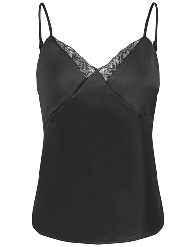 Only - ONLFaraya Strap Lae Satin Top - Black